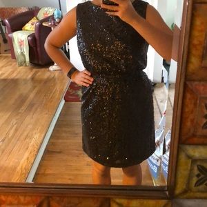 Sparkly mini dress. Cinched the waist. Super cute!